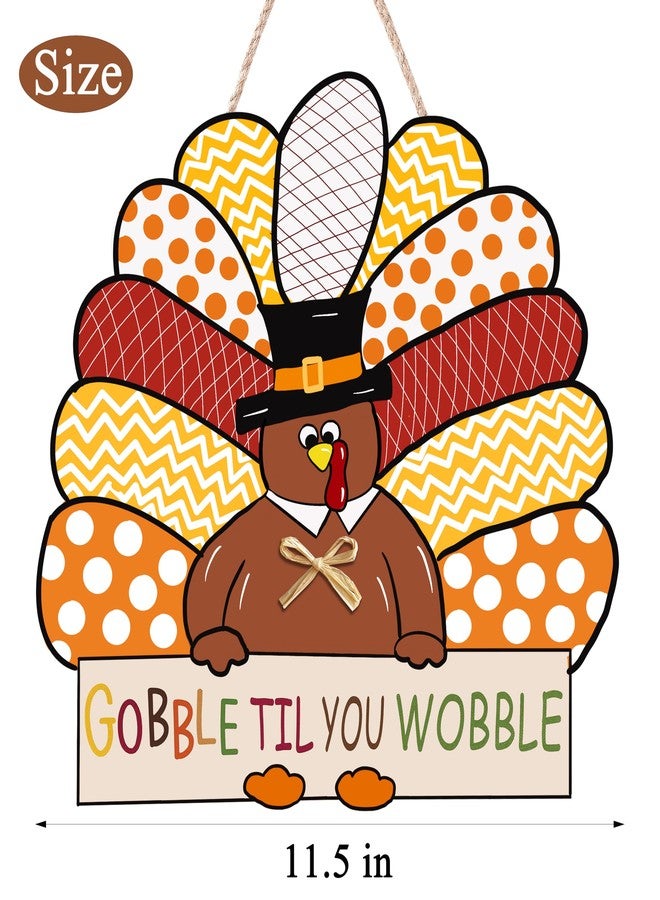 CYNOSA Thanksgiving Wreath for Front Door Turkey Door Hanger Gobble Sign Thanksgiving Turkey Outside Door Decorations - Image 5